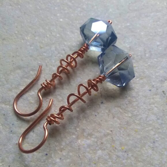 Sex on a Stick! Devastatingly Edgy and Undeniably YOU! Crystal + Copper Danglers - Picture 3 of 9